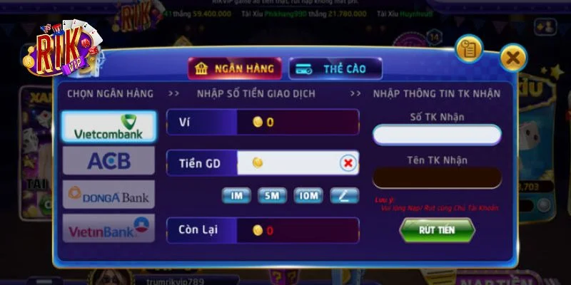 Rikvip | Link Tải Rik Vip Mới Nhất App Game Đổi Thưởng Uy Tín 22 Người chơi có thể dễ dàng nạp tiền chơi tại sàn cược.